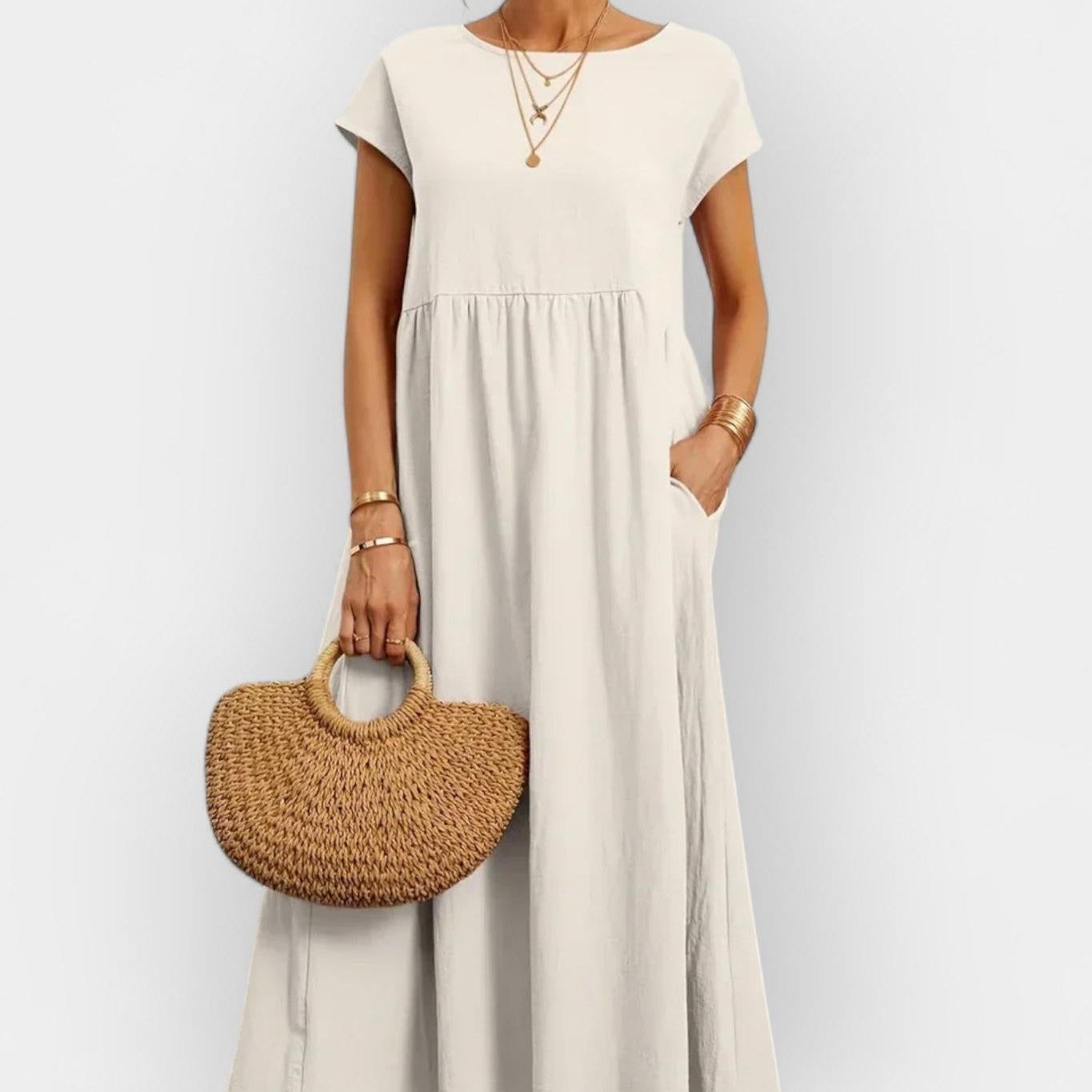 Amaya | Lagana pamučna haljina sa džepovima