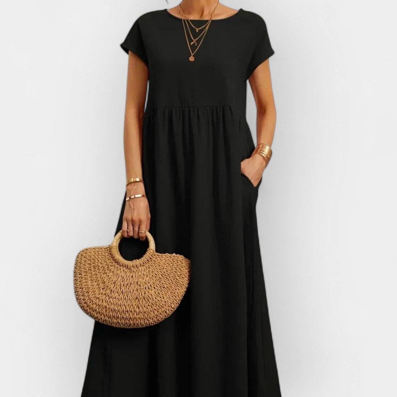 Amaya | Lagana pamučna haljina sa džepovima