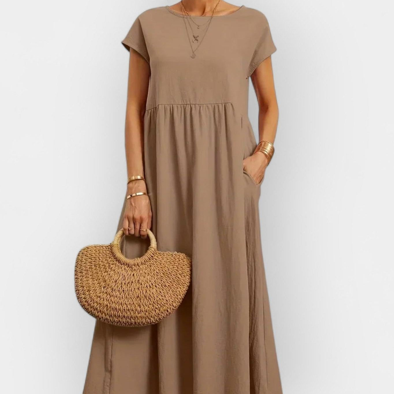 Amaya | Lagana pamučna haljina sa džepovima